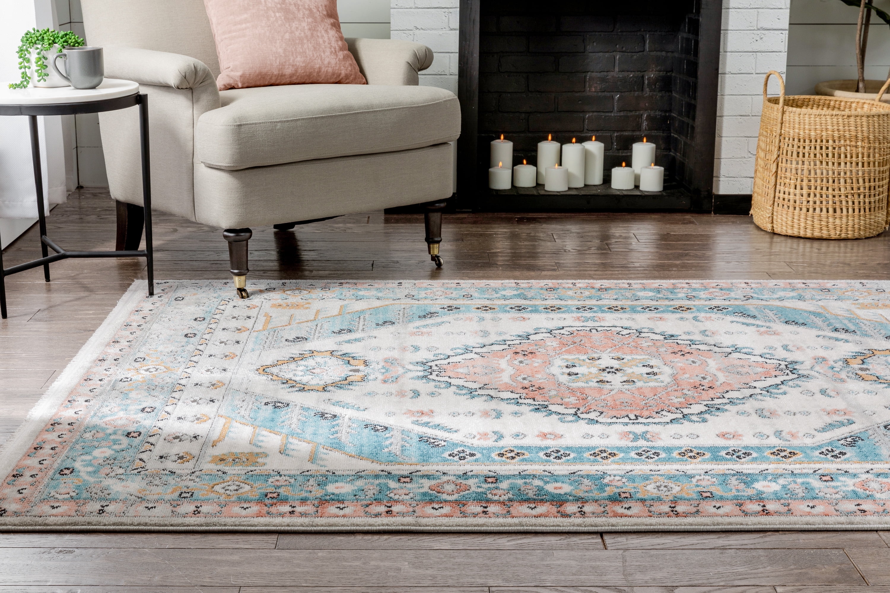 Well Woven Indira1 Jane Vintage Bohemian Aztec Tribal Blue 3'11 x 5'3" Area Rug