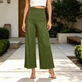 thumbnail image 4 of Lmueinov Wide Leg for Women High Waisted Elastic Waist Casual Trousers Wide Waistband Trendy Solid Color Loose Fit Flowy Summer Lounge Pants, 4 of 5
