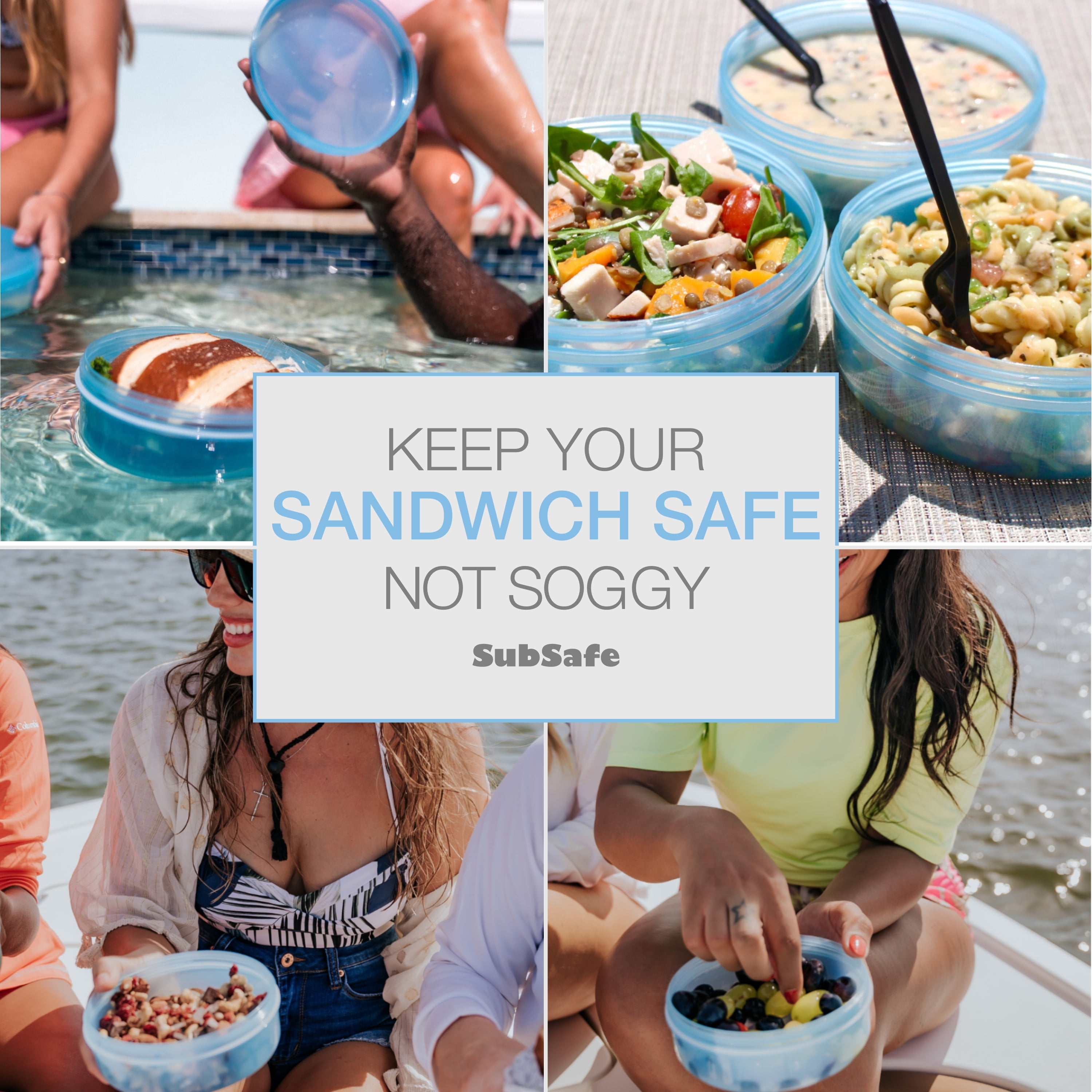 SubSafe Sandwich Safe, 2 Pack – This Reusable Sandwich Container Keeps Your Sandwich Safe, Not Soggy – For Square Bread – Ideal Boating & Cooler Accessory – As Seen On Shark Tank, Makes a Great Gift