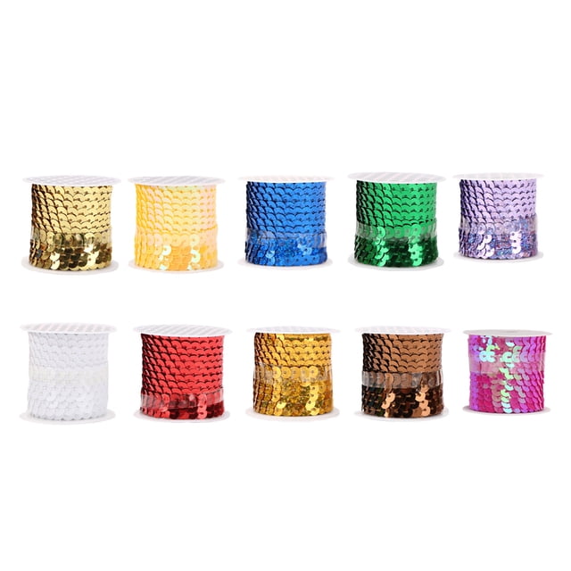 EeaseMX 10 lentejuelas sueltas de 4,5 m para manualidades, para ropa, redondas, decorativas, de colores brillantes (colores variados)