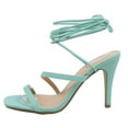 thumbnail image 1 of City Classified Women's Open Toe Lace Up Tie High Heel Sandal, Teal,  8 M US, 1 of 4