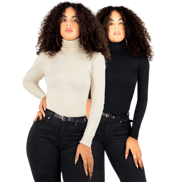Set De 2 Sueteres Mujer De Cuello Alto Unitalla Sueteres Dama Sweaters