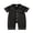 Black, variant on Cenuakty Baby0-24M Jumpsuit Casual Short Sleeve Lapel Collar Contrast Line Button Up Romper Footless Newborn Pajamas