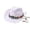 White, variant on Boho Western Straw Cowboy Hat for Women, Beaded Band with Chin Strap, Panama Style UV Protection Sun Hat, 1 Piece, One Size