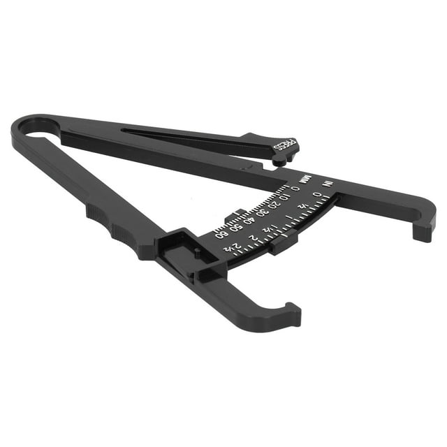 Calibrador de grasa corporal de plástico negro, calibrador de pliegues cutáneos unisex, dispositivo de medición de grasa corporal, calibrador métrico/pulgada