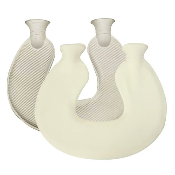 1L U-Shaped Neck rubber Odour Free Hot Water Bag with soft protective case for pain relief
