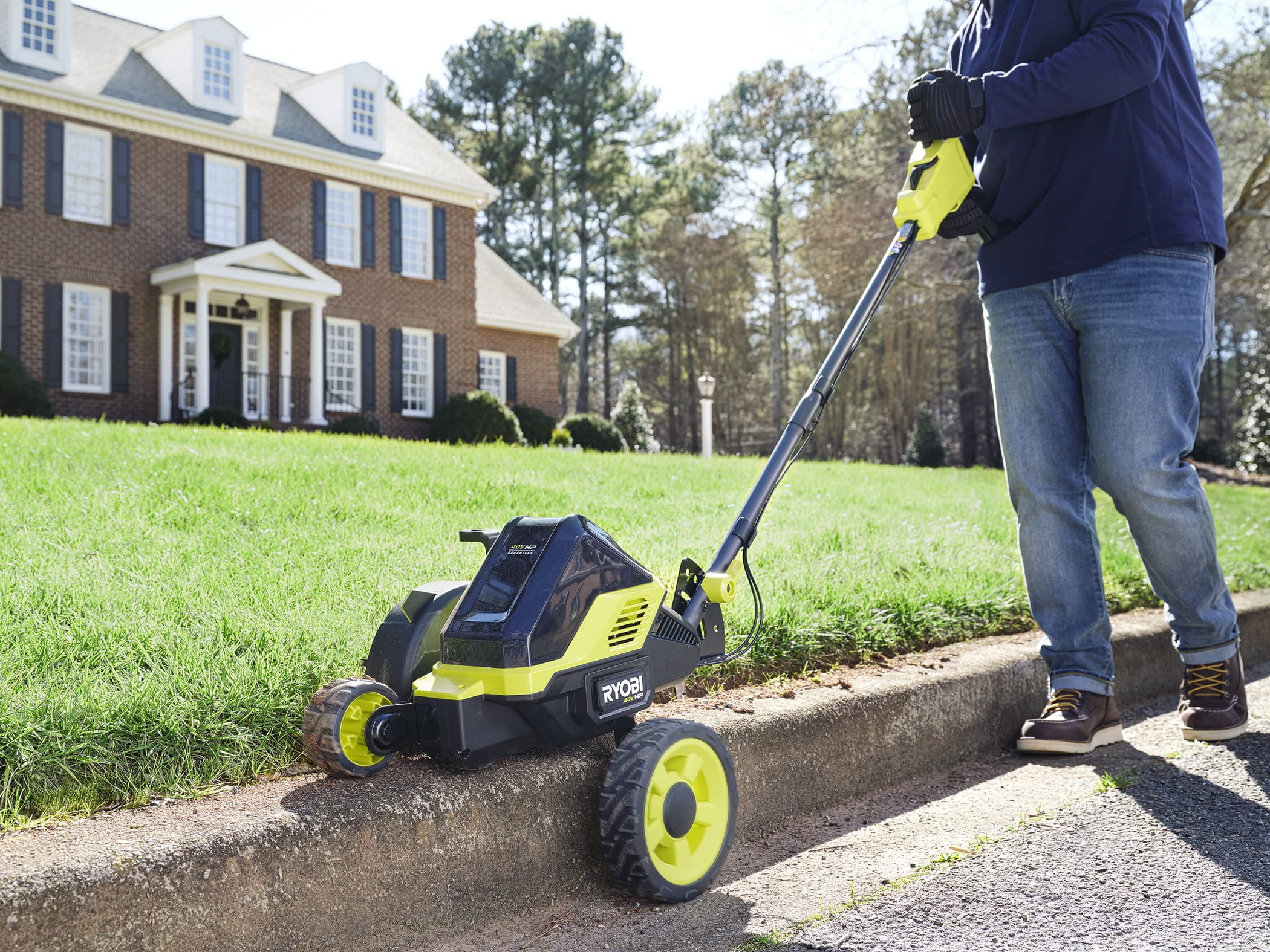 RYOBI - 40V HP Brushless 9 in. Cordless Edger with 4.0 Ah Battery and Charger - RY40760VNM