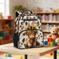 thumbnail image 3 of Aplkyhs 13.5 Inch Backpack for Age 6-12 Sunflower Highlands Cow School Bag Lightweight Water Resistant Bookbag with Adjustable Straps for Elementary Travel, 3 of 6
