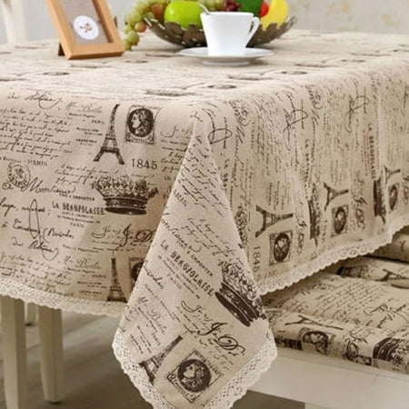 

Table Cloth Cover Tower Printed Cotton Linen Dining Lace Tablecloth for Kitchen Home Decoration 140*220