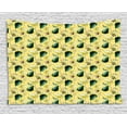 thumbnail image 1 of Avocado Tapestry, Watercolor Art Effect Background Pattern with Pieces of Summer Season Exotic Food, Wall Hanging for Bedroom Living Room Dorm Decor, 60W X 40L Inches, Multicolor, by Ambesonne, 1 of 2