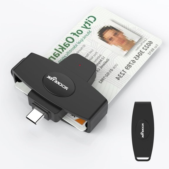USB C DOD Military Common Access CAC Smart Card Reader and SIM ID Reader,Compatible with Mac Os, Windows,Linux