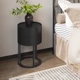 thumbnail image 7 of HLR Modern Round Nightstand Set of 2 with Drawer, 2-Tier End Table for Living Room, Bedroom, Black, 7 of 7