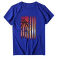 thumbnail image 4 of Xmyrz Womens Graphic T Shirts Independence Day Round Neck Sunshine Coconut Tree Print Short Sleeve T-Shirt Casual Blouse, 4 of 4