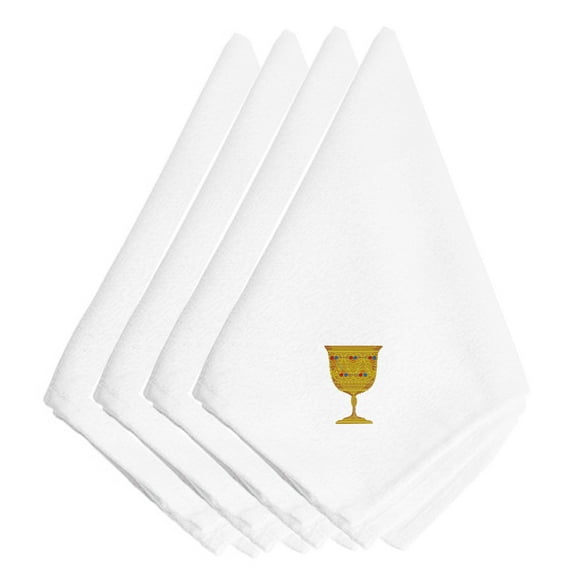 Hanukkah Chaliss Embroidered Napkins Set of 4