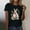 Black, variant on asdoklhq Easter Black Shirt Womens Women's Round Neck Short Sleeve Easter Casual T-shirt Blue 3X