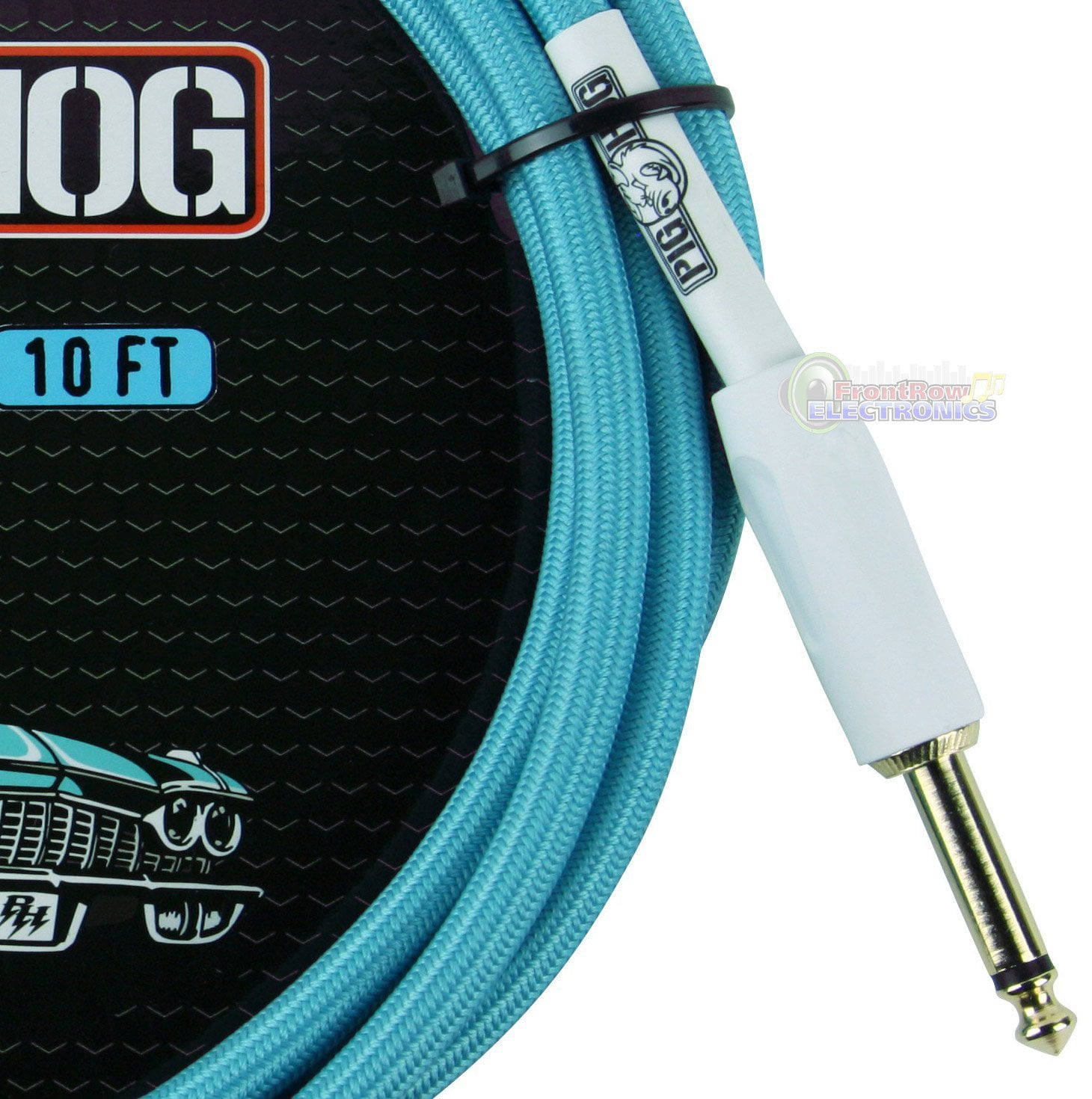 Pig Hog 10FT Right Daphne Blue Instrument Cable