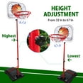 thumbnail image 2 of Hanmun Basketball Hoop Stand Set for Toddler 2 in 1 Portable Wall Basketball Hoop for Kids Ages 2-6, Adjustable Height Basketball with Ball & Net Indoor Outdoor Sports Play Game, 2 of 8