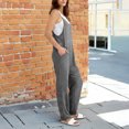 thumbnail image 5 of One Piece Jumpsuits for Women Summer Casual Spaghetti Strap Suspender Overalls Romper Long Pants with Pockets (L, Gray), 5 of 6