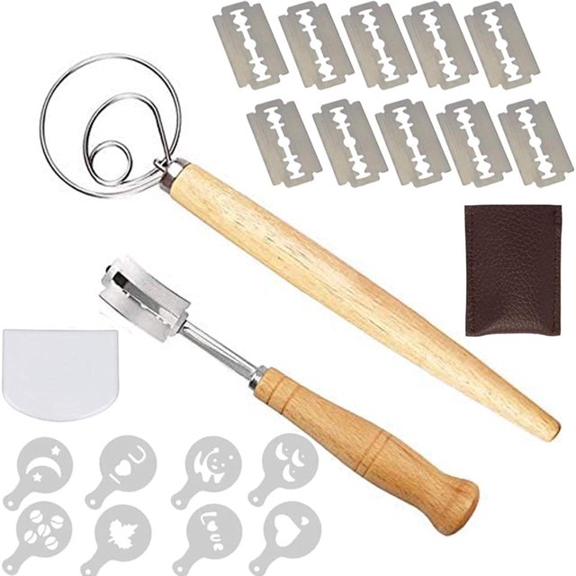 Zomine 22 Pack Hand Crafted Bread Lame with 10 Blades Included,Premium Bread Lame Dough Scoring Tool with Protective Cover