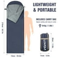 thumbnail image 4 of Fawoonu Sac de Couchage en Nylon Premium Rip-Stop avec Capuche Réglable, Double Fermeture Éclair, et Remplissage en Coton pour Aventures en Plein Air Printemps & Été, 4 of 6