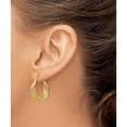 thumbnail image 4 of 14K Yellow Gold Lightweight Fancy Hoop Earrings (19 X 5) Made In Indonesia tc703, 4 of 6