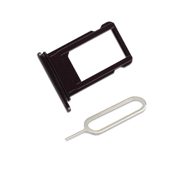 LIBAI-V Plateau de Carte SIM Pièce de Rechange pour iPhone 8 Porte-Cartes SIM + Chiffon (Noir)