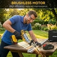 thumbnail image 3 of HOTREE Cordless Reciprocating Saw, Variable Speed, 2 x 2.0Ah Batteries, Blades Kit for Wood, Metal, PVC Cutting, Yellow, 3 of 8