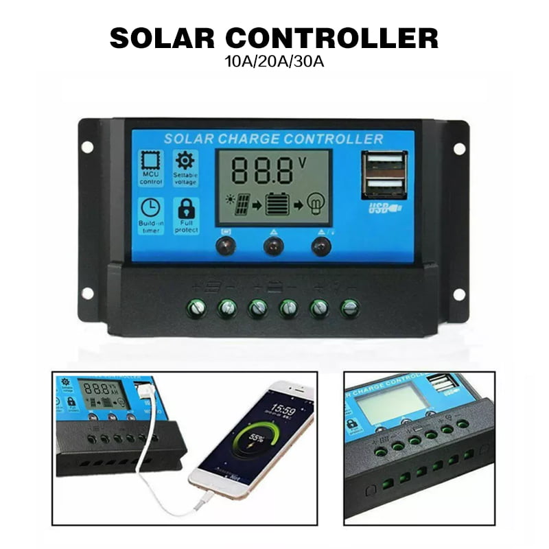10A-30A MPPT Solar Panel Regulator Charge Controller Auto Focus Tracking 24V/12V 