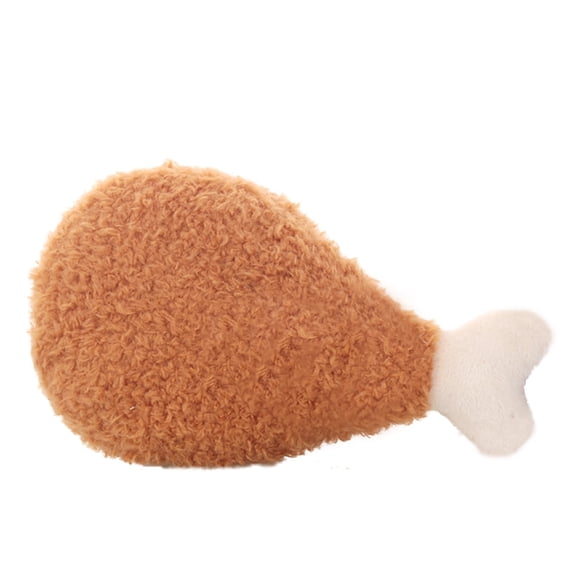 Interactive Dog Toy Plush Fried Chicken Leg, Fun Fast Food Themed Chew Toy for Dogs, Funny Plush Squeaky for Dog Birthday Toys