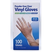 Equate Powder Free Vinyl Gloves, One Size Fits Most, 100 Count