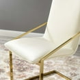 thumbnail image 4 of Side Dining Chair, Velvet, Metal Steel, Gold Ivory White, Modern Contemporary Urban Design, Kitchen Room Cafe Bistro Restaurant Hospitality, 4 of 9