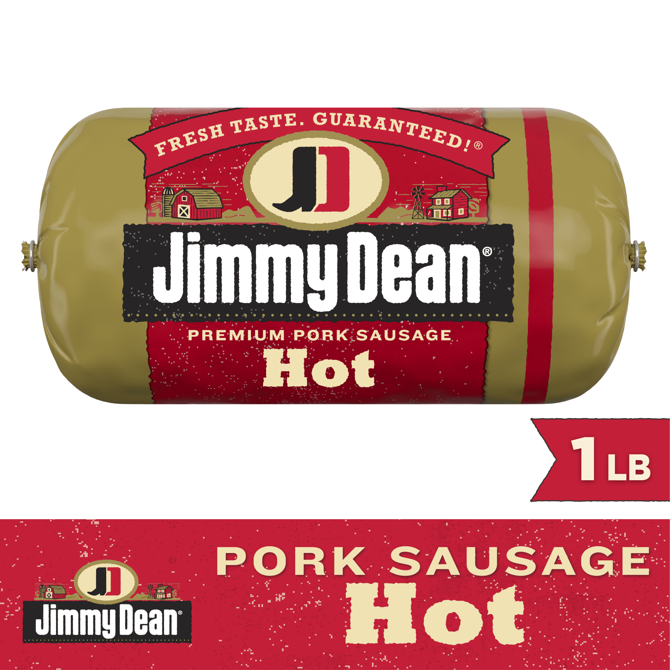 Jimmy Dean Premium Pork Hot Sausage Roll 16 Oz