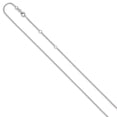 thumbnail image 2 of 14k White Gold 1.4mm Round Cable 2in+2in Adjustable Chain, 2 of 6