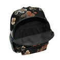 thumbnail image 6 of FORMRS School Backpack with Front Zippered Pocket 12" Student Travel Daypack, Black Flowers, 6 of 6