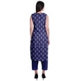 thumbnail image 4 of Moomaya Peter Pan Collar Sleeveless Kurta With Pants 2-Pcs Ethnic Suit Set For Women, 4 of 7