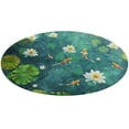 thumbnail image 4 of Lucky Koi Fish Lotus Leaf Round Small Area Rug, Print Non Slip Washable Floor Mat, Soft Throw Rug for Living Room, Powder Room Entryway, Bathroom, Bedside, 4 of 6