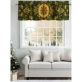 thumbnail image 5 of Bohemian Retro Pattern Valances for Windows, Rod Pocket Kitchen Valance Curtains - Soft & Washable Small Window Treatment for Living Room,&nbsp;Bathroom, Green Gold, 54x18inch, 5 of 9