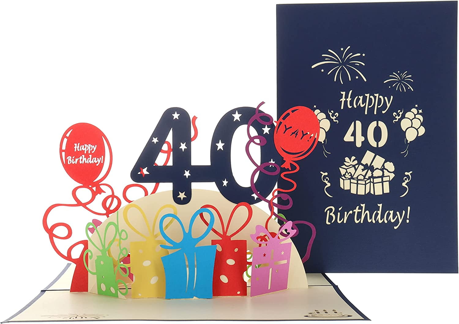 Its And Cards Happy 40th Birthday With Lots Of Presents 3d Pop Up