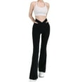 thumbnail image 1 of Leggings de cintura alta con aberturas para mujer: pantalones de yoga acampanados, diseño adelgazante que realza los glúteos, pantalones de fitness transpirables, 1 of 5