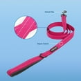 thumbnail image 3 of Voyager Reflective Dog Leash with Neoprene Handle, 5ft Long, Supports Small, Medium, and Large Breed Puppies, Cute and Heavy Duty for Walking, Running, and Training - Fuchsia, M, 3 of 5