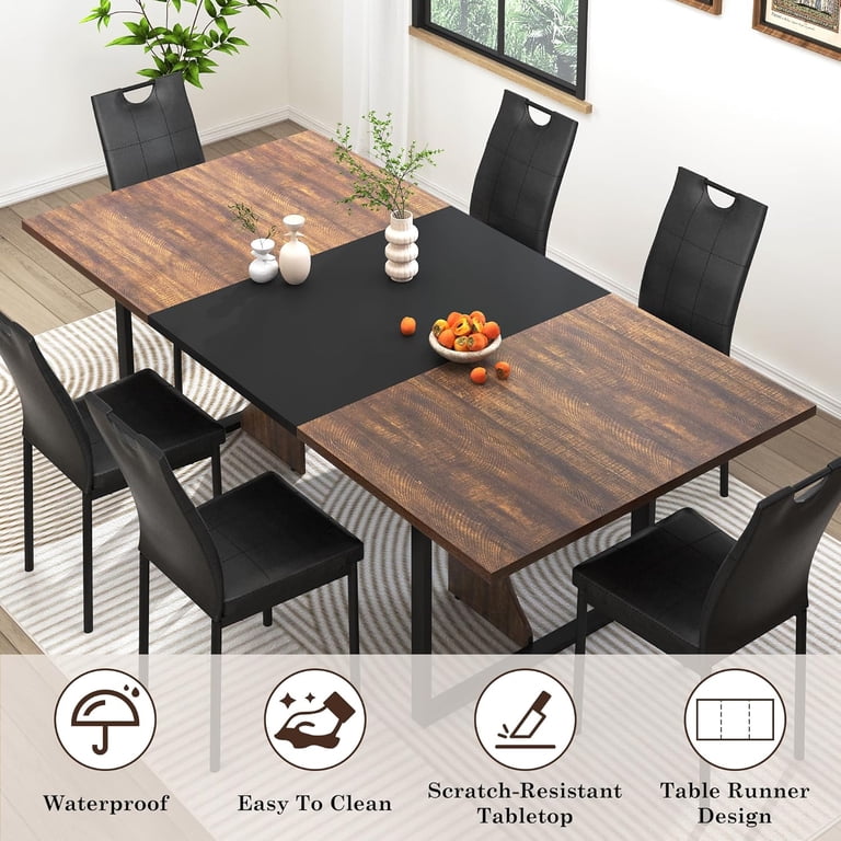 Chvans 70.9" Farmhouse Dining Table for 6-8 People photo 4