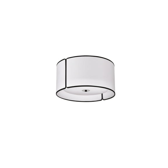 3 Light Flush Mount Ceiling Light Modern Drum Shade Matte Black
