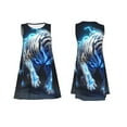 thumbnail image 7 of Logiee Futuristic Blue Light White Tiger Print Summer Dresses for Women,Beach Sleeveless Flowy Pocket Tshirt Tank Sundresses,Women's Sleeveless Dress, 7 of 7