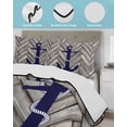 thumbnail image 4 of Quilts Queen Size, Nautical Anchor Soft Comforter Bedding Set for Bed, Summer Coastal Ocean Vintage Wood Lightweight Quilted Bedspread with Pillow Cover(2 Pieces) for All Season, 90x96 Inch, 4 of 6