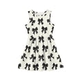 thumbnail image 3 of CCRFTGI Girls Dresses 10-12 A-Line Hot Pink Bow Print Dress Party Wedding Sleeveless Girls Dresses Summer Stylish Special Occasion Dresses Hot Pink 5-6 Years, 3 of 4