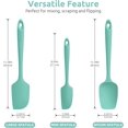 thumbnail image 3 of U-Taste 480°F High Heat Resistant Silicone Spatula Set of 3, BPA-Free Food Grade Kitchen Cooking Baking Mixing One Piece Seamless Flexible Rubber Scraper for Nonstick Cookware (Aqua Sky), 3 of 10