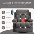 thumbnail image 3 of IMKHK Swivel Rocker Recliner Chair, Modern Recliner Chair with Heat and Vibration Massage, Manual Fabric Lounge Chair with Side Pockets, 2 Cup Holders, USB Charge Port for Living Room, Gray, 3 of 8