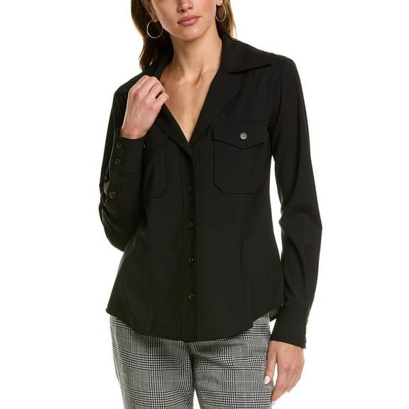 A.L.C. womens Stan Wool-Blend Top, 0, Black