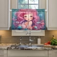 thumbnail image 5 of Coolnuti Pink Mermaid Girl Valances for Windows 36 Inch Small Window Blackout Valance Curtains Rod Pocket Window Curtains Treatment for Kitchen Bathroom Cafe, 1 Panel Home Decor, 5 of 7