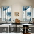 thumbnail image 2 of Vintage Blue Circle Tier Kitchen Curtains for Bathroom Living Rod Pocket Window Drapes 28"x39" 2 Panels Window Treatment Tiers, 2 of 4